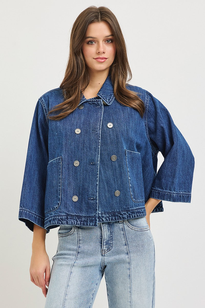Flowy Cropped Denim Jacket