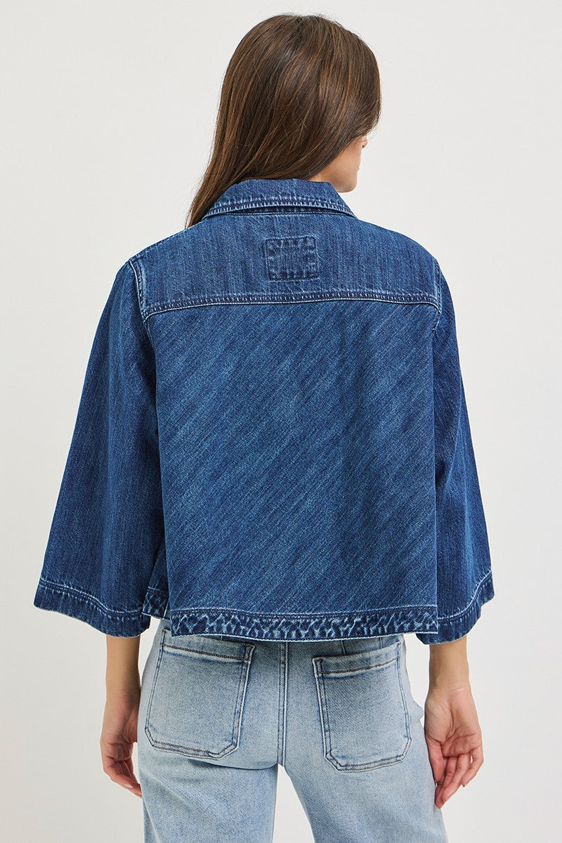 Flowy Cropped Denim Jacket