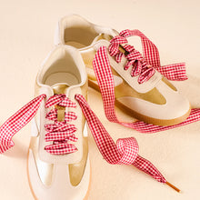 Load image into Gallery viewer, Gingham Red Step It Up Shoelaces
