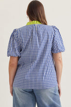 Load image into Gallery viewer, Gingham Short Puff Sleeve Top
