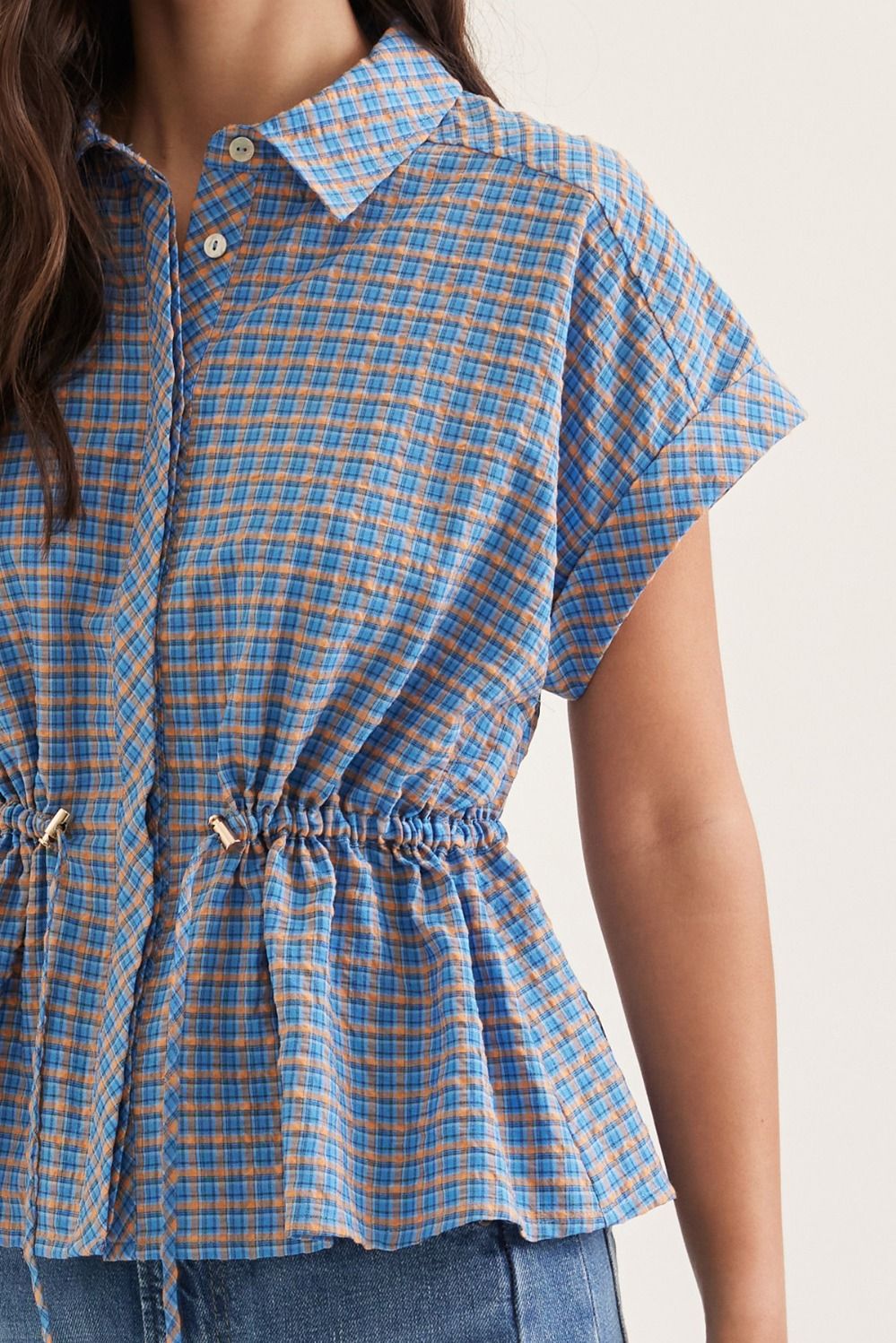 Gingham Short Sleeve Top