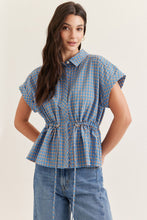 Load image into Gallery viewer, Gingham Short Sleeve Top
