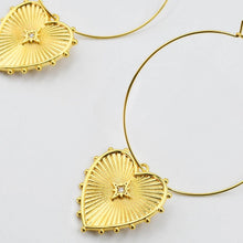 Load image into Gallery viewer, Heart Charm Hoop
