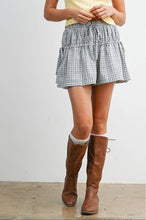 Load image into Gallery viewer, High-Waisted Plaid Drawstring Shorts
