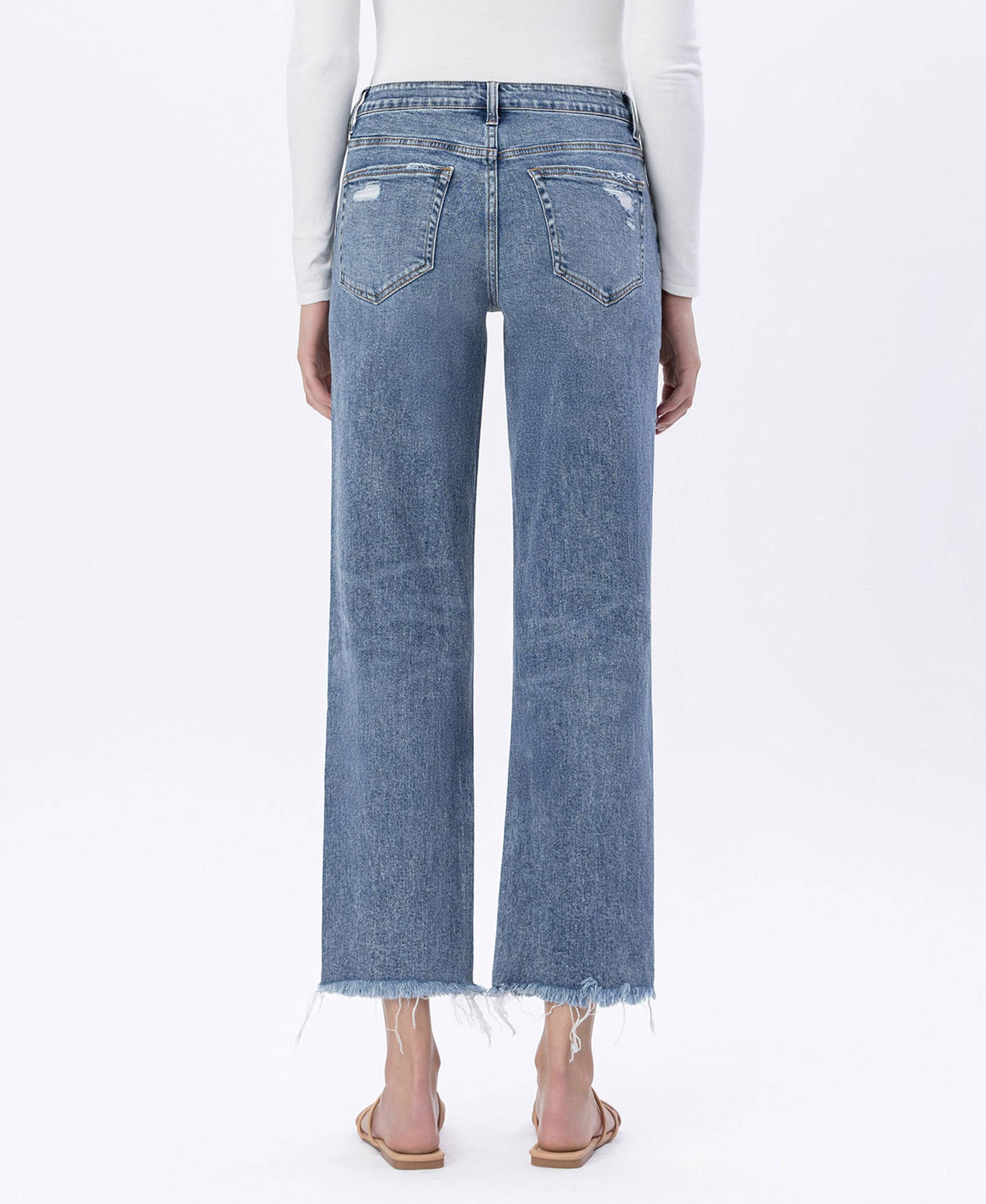 High Rise Distressed Dad Jeans