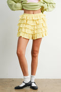 Layered Ruffled Eyelet Mini Skort