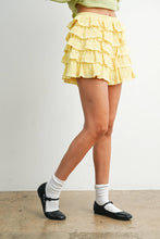 Load image into Gallery viewer, Layered Ruffled Eyelet Mini Skort
