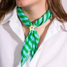 Load image into Gallery viewer, Naomi Bandana Stripe Green Blue
