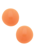 Neiman Coated Enamel Stud Earrings Orange