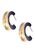Noel Sculpted Enamel Hoop Earrings