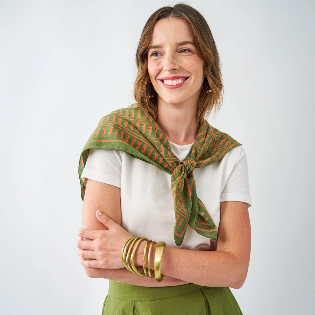 Olivia Square Scarf Fox Print