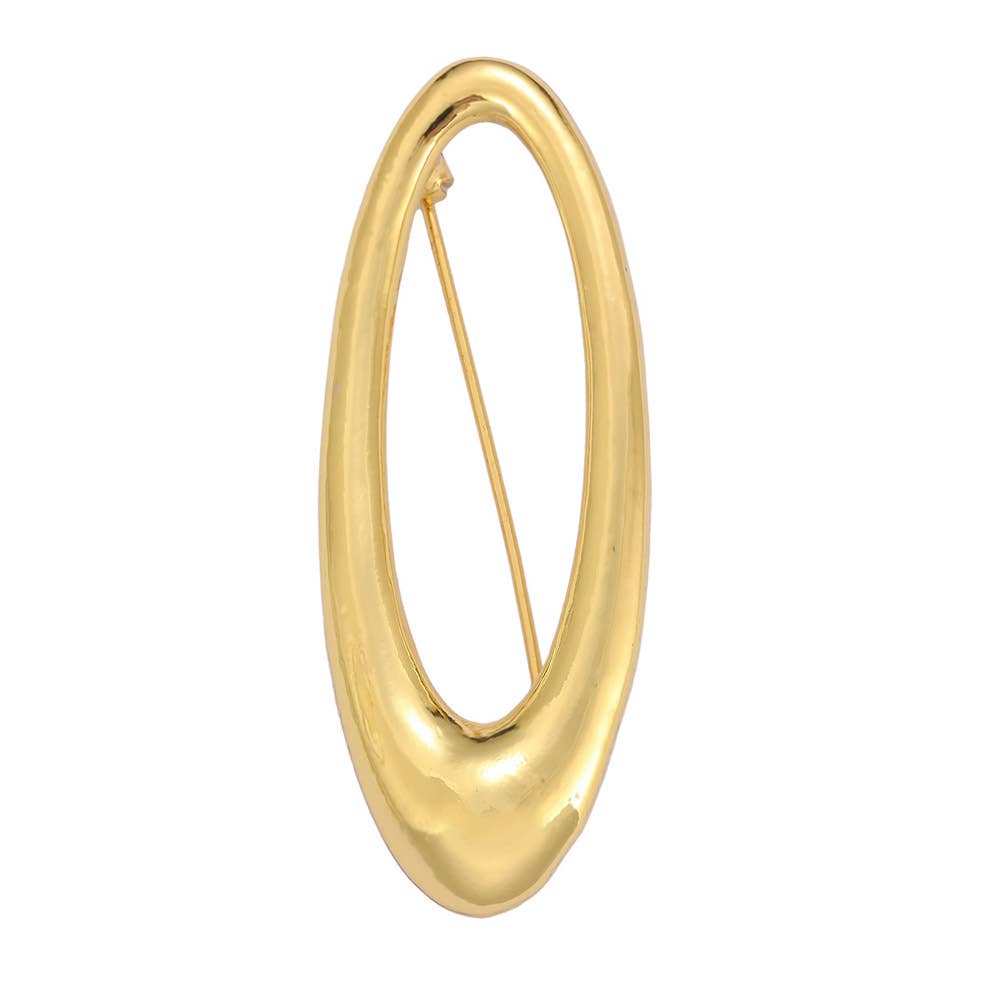 Classic oval shape pin brooch with a timeless versatile design.