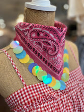 Load image into Gallery viewer, Pink Bandana with Multicolor Sequins
