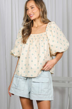 Load image into Gallery viewer, Puff Short Sleeves Polka Dot Blouse
