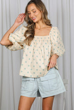 Load image into Gallery viewer, Puff Short Sleeves Polka Dot Blouse
