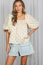 Load image into Gallery viewer, Puff Short Sleeves Polka Dot Blouse

