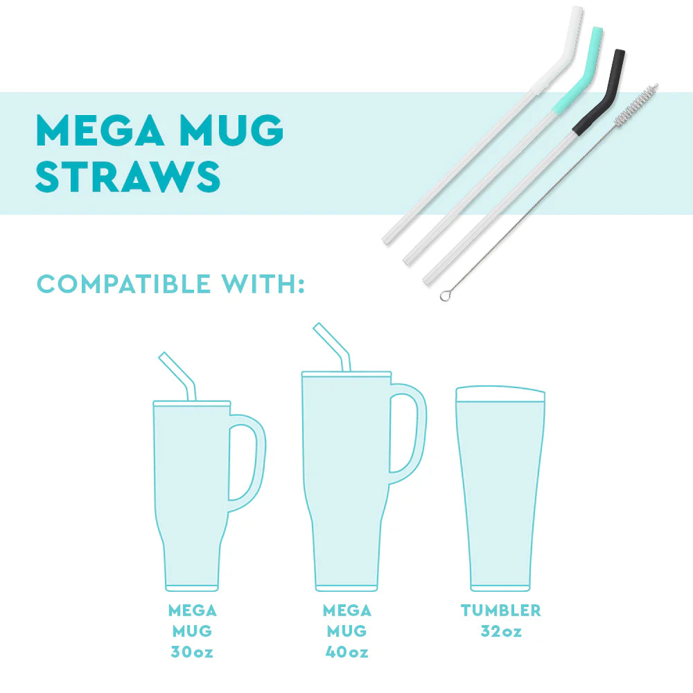 Swig Aqua Mega Mug Straw Set