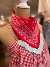 Load image into Gallery viewer, Red Bandana with Pale Blue Sequins
