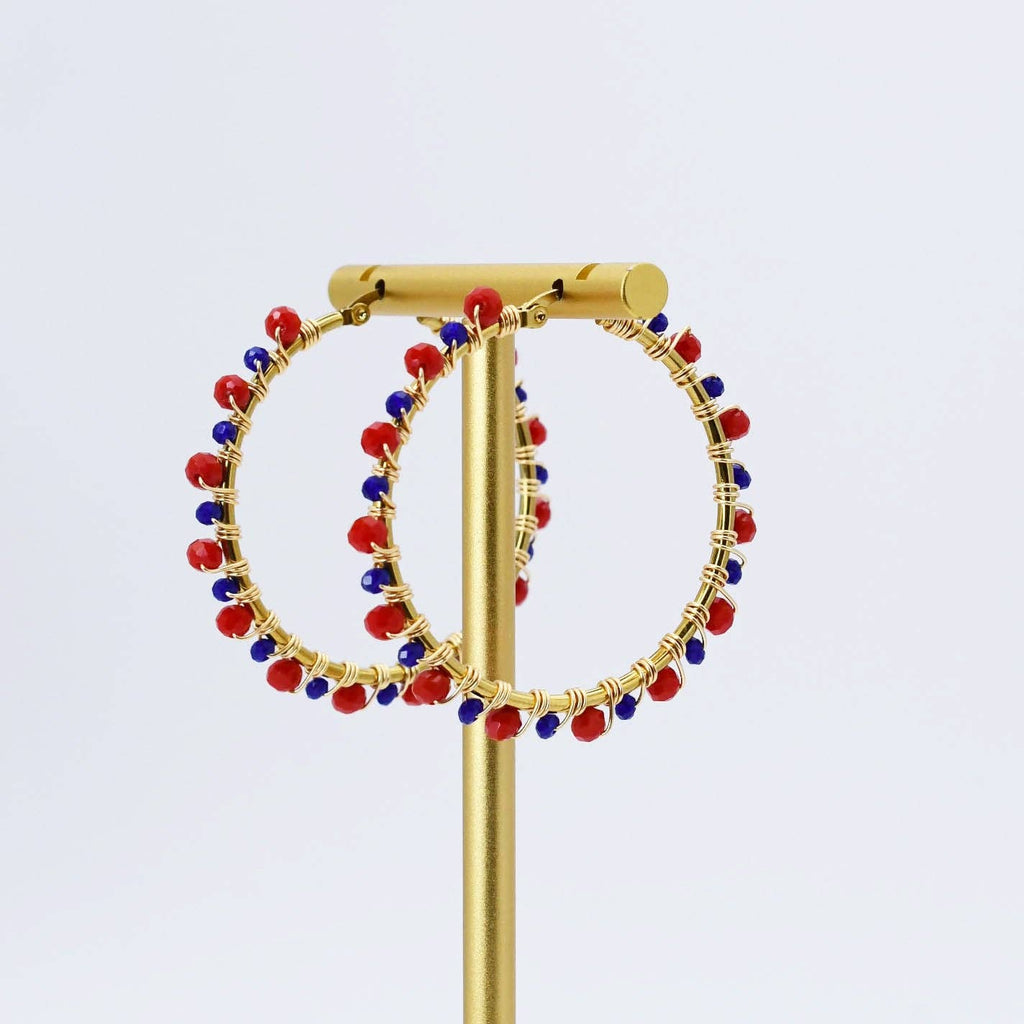 Red/Blue Beaded Hoop