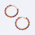 Red/Blue Beaded Hoop