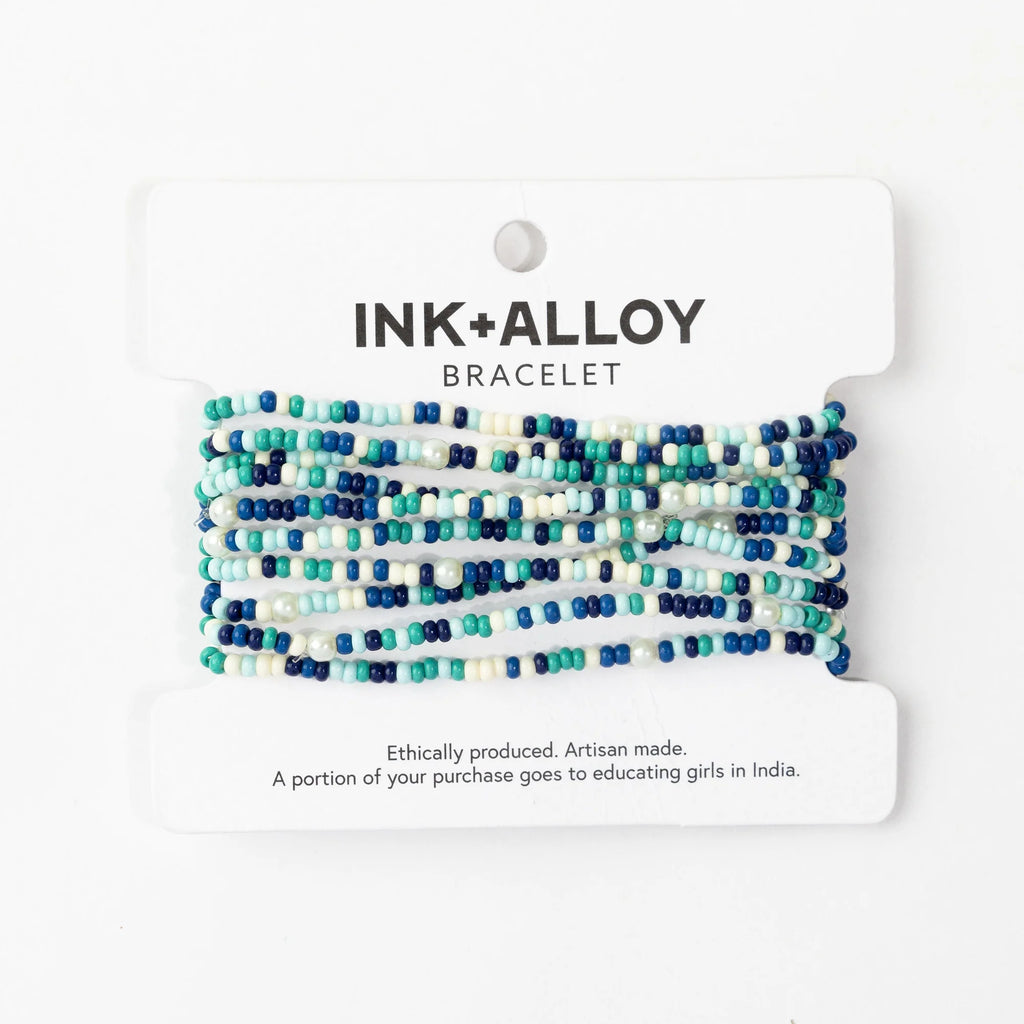 Sage Confetti Bracelet Set Blue