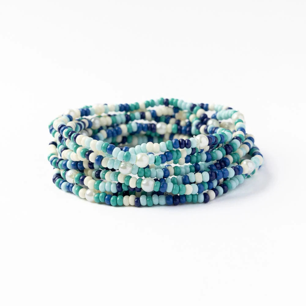 Sage Confetti Bracelet Set Blue