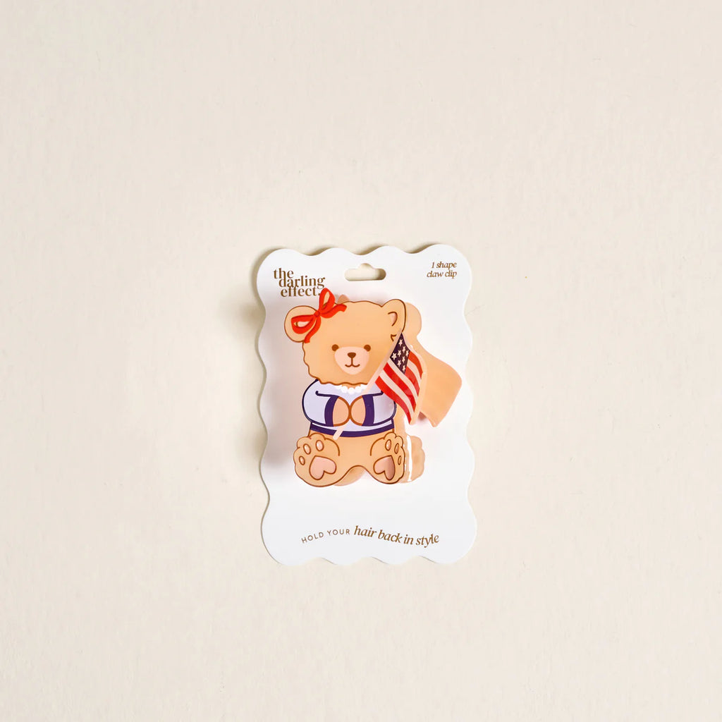 Star Spangled Bear Shape Up Claw Clip