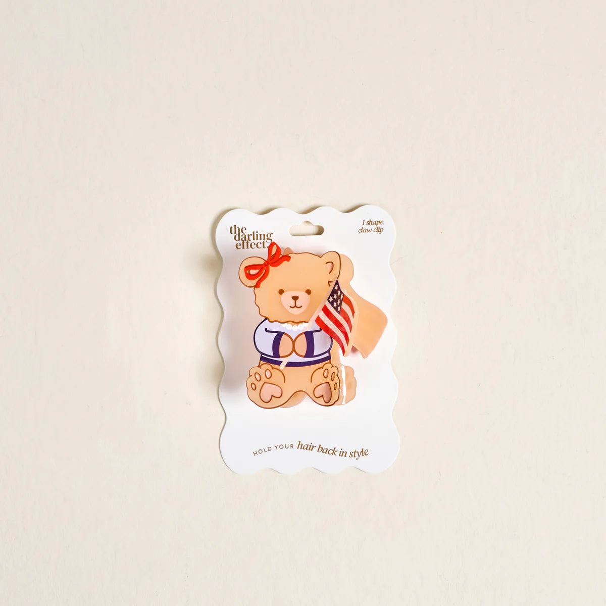 Star Spangled Bear Shape Up Claw Clip