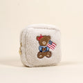 Square Star Spangled Bear Teddy Pouch