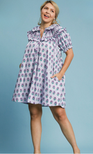 Load image into Gallery viewer, Lavender Mix Collared Mini Dress
