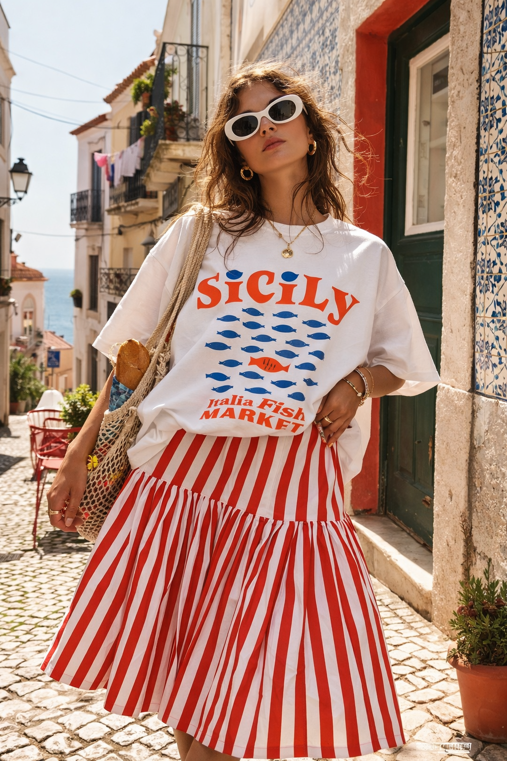 Sicily Fishes Mediterranean Coastal Tee