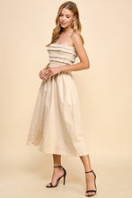 Load image into Gallery viewer, Smocked With Ruffles Strapless Dress
