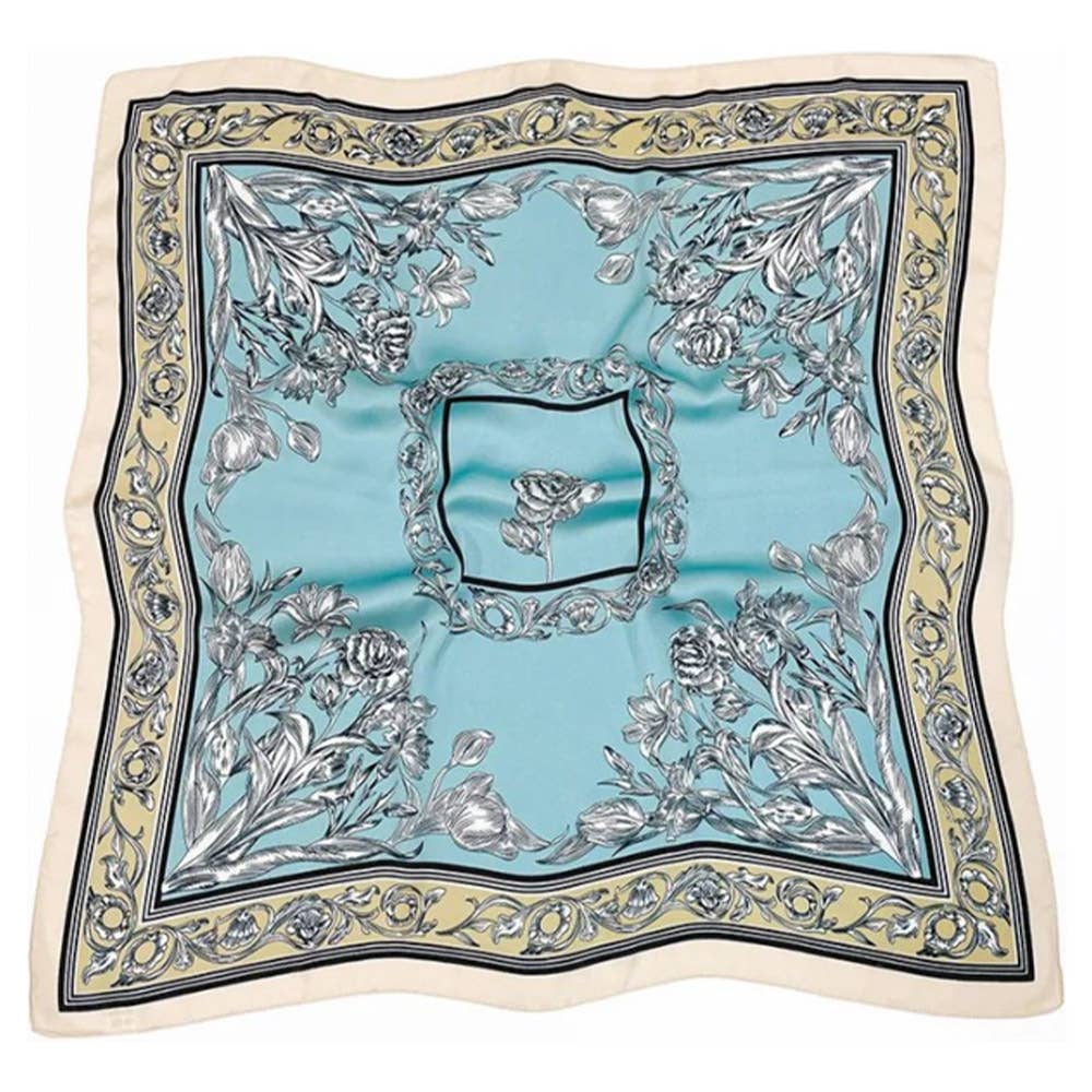 Tulip Bloom Floral Silk Scarf