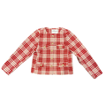 Round Neck Button Down Tweed Jacket