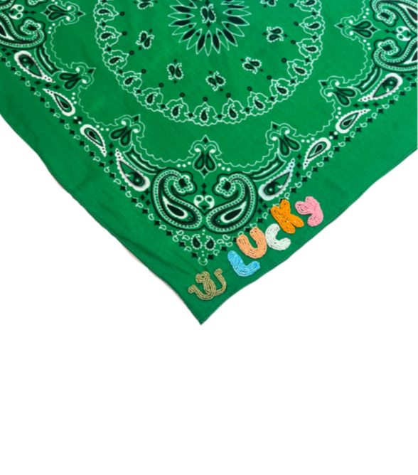 Lucky Embroidered Bandana