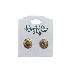 Small Gold Flower Stamped Concho Post