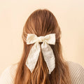 Pearl Hair Bow Cream