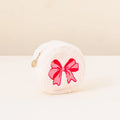 Red Bow Circle Teddy Pouch