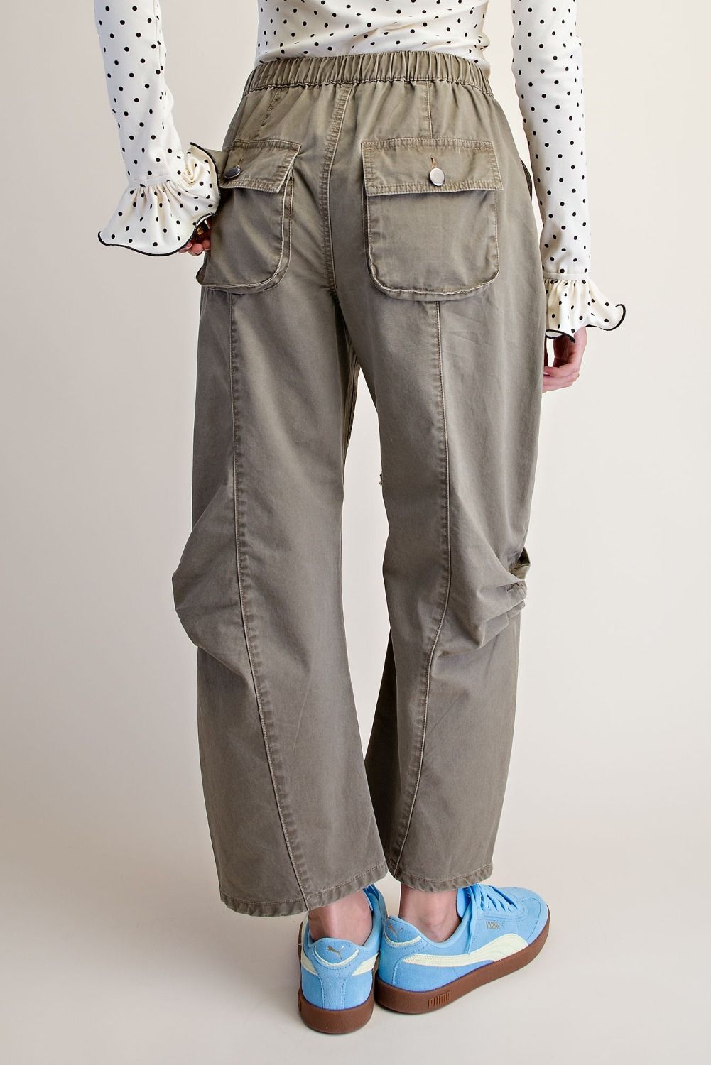 Washed Woven Cargo Pants