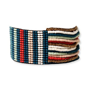 Charli Stripe Half Woven Bracelet Modern Preppy