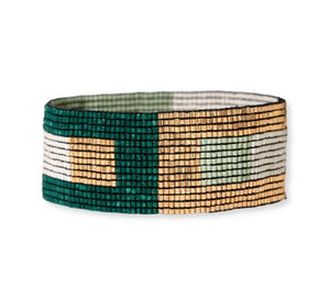 Kenzie Wrapped Blocks Bracelet Emerald