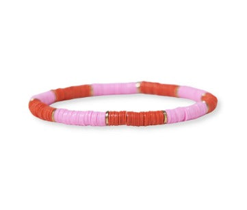 Grace Two Color Sequin Bracelet Coral