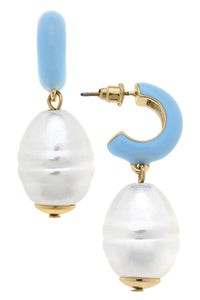 Rhea Pearl Huggie Hoop Earrings
