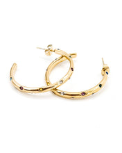Load image into Gallery viewer, Elisha Diamond Colorful Crystal Hoop Earrings
