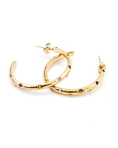 Elisha Diamond Colorful Crystal Hoop Earrings