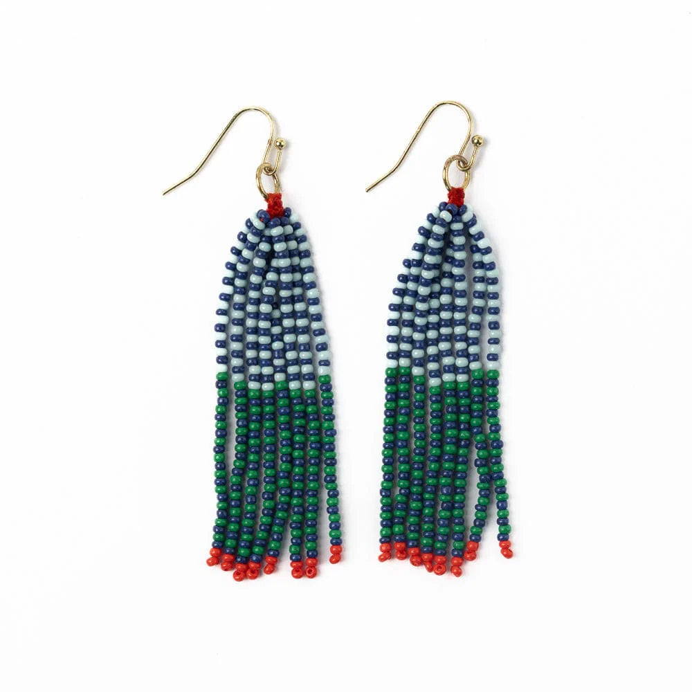 Abbey Tassel Bead Earring Blue