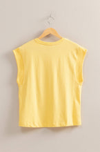 Load image into Gallery viewer, Creamy Yellow Cap Sleeve Tee
