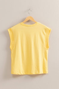 Creamy Yellow Cap Sleeve Tee