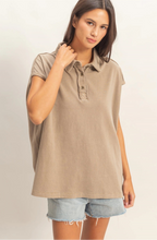 Load image into Gallery viewer, Sleeveless Polo Oversized Top
