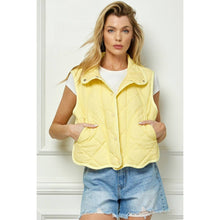 Load image into Gallery viewer, Banana Quilted High Collar Vest
